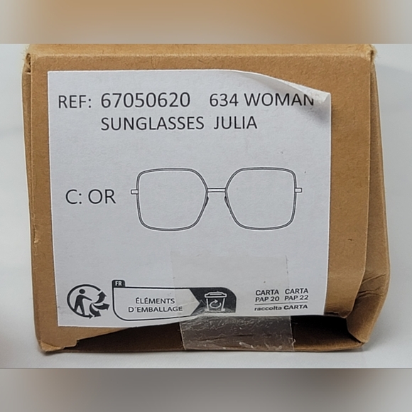 MANGO Women's Brown Square Metalic Frame Sunglasses UV protection Light Weighted - Picture 10 of 10